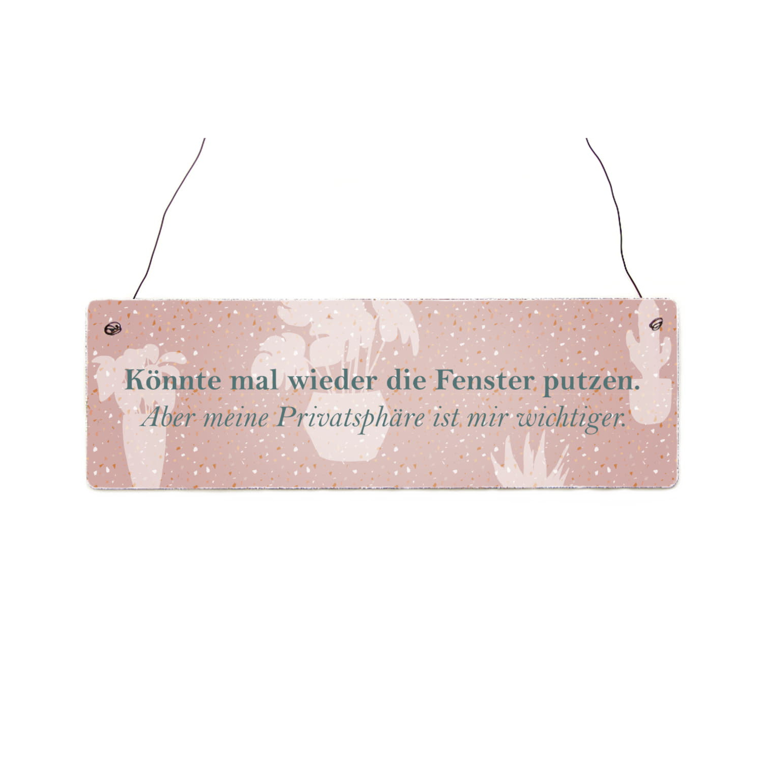 Interluxe Holzschild - Könnte mal wieder die Fenster putzen. - witziges Schild, Haushalt, Privatsphäre