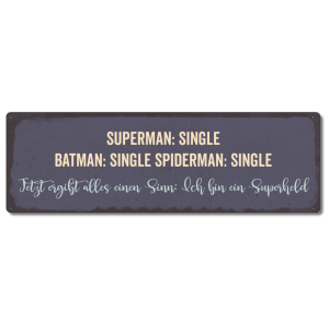 Interluxe Metallschild - Superman single, Batman single,...