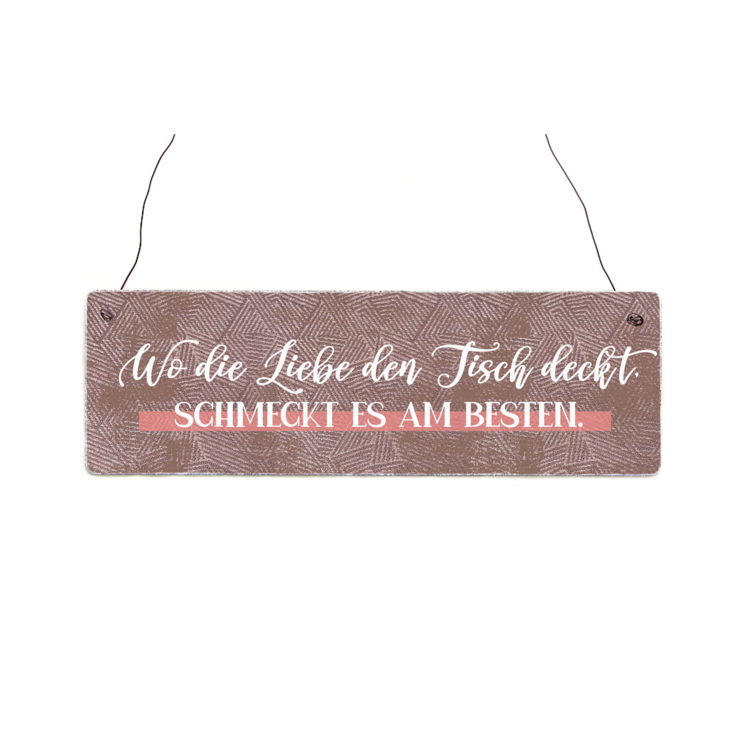 Interluxe Holzschild - Wo die Liebe den Tisch deckt, schmeckt es am Besten - Geschenk für Familien, Essen, Küche