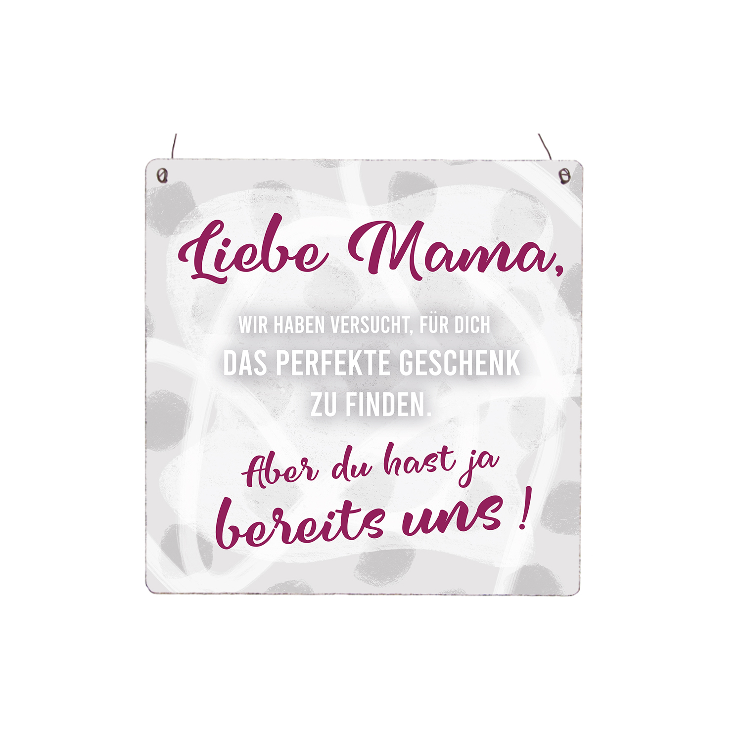Interluxe Holzschild XL - Liebe Mama, wir haben versucht - tolle Geschenkidee zum Muttertag