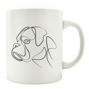 TASSE Kaffeebecher - Hund Line Art B - Hundeliebhaber dog Geschenk schwarz weiß Haustier