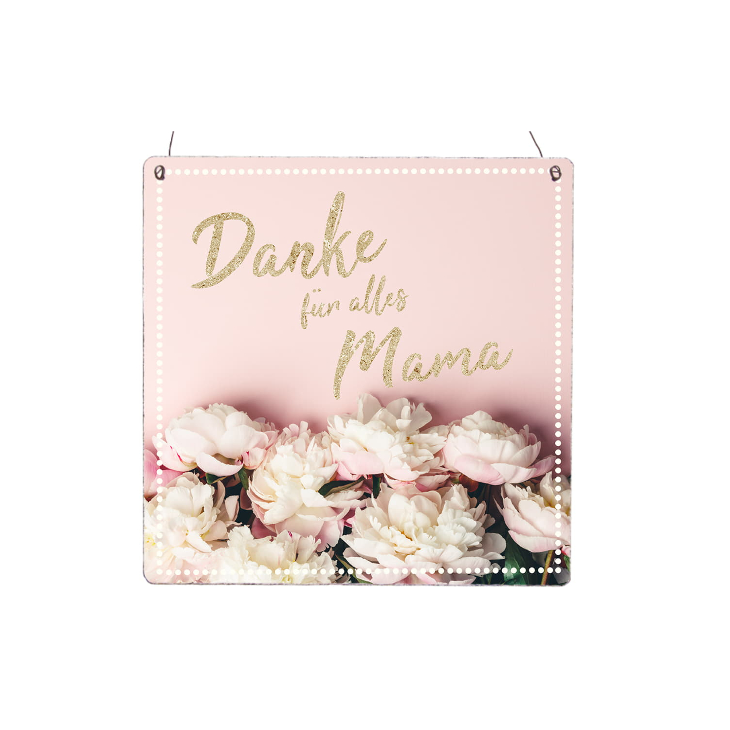 Interluxe Holzschild XL - Danke für alles Mama - Blüten, Flowers, Muttertag
