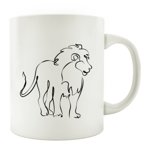TASSE Kaffeebecher - Löwe Lineart - Lieblingstasse, Geschenk für Tierliebhaber, Freunde, Freundinnen, Bekannte