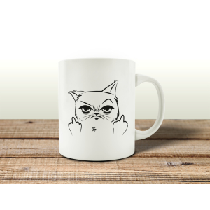 TASSE Kaffeebecher - Katze Fuck - Lieblingstasse, witziges Geschenk für Tierliebhaber, Freunde, Bekannte