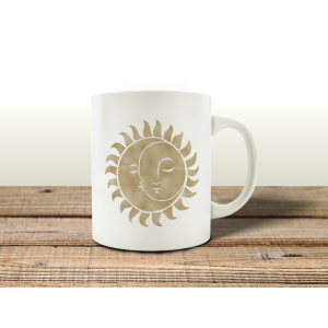 TASSE Kaffeebecher - Sonne Mond Gold - Lieblingstasse, Geschenk für Familie, Freunde, Bekannte