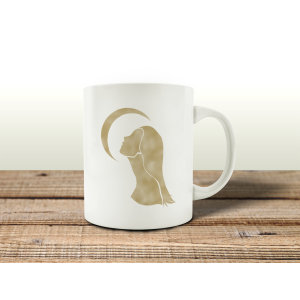 TASSE Kaffeebecher - Mond Frau Gold - Lieblingstasse, Geschenk für Familie, Freunde, Bekannte