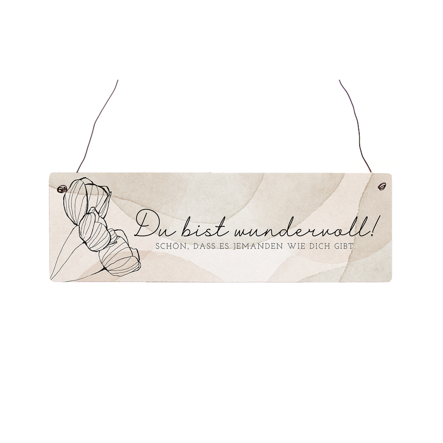 Interluxe Holzschild - Du bist wundervoll, schön dass es jemanden wie dich gibt - dekoratives Schild , Geschenk für den Partner, Freunde, Bekannte