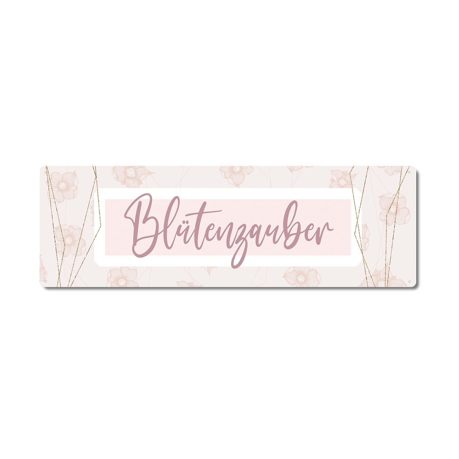 Interluxe Metallschild - Blütenzauber rosa - dekoratives Schild Garten, Geschenk für Hobbygärtner, Freunde, Bekannte