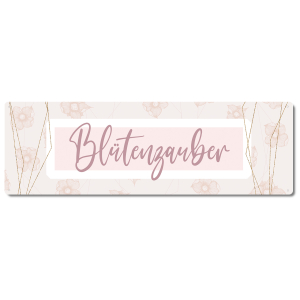 Interluxe Metallschild - Blütenzauber rosa - dekoratives Schild Garten, Geschenk für Hobbygärtner, Freunde, Bekannte