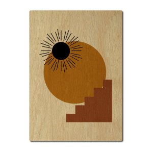 INTERLUXE LUXECARDS Postkarte aus Holz - Geo Art V - Grafic Design, Minimalisim, Modern Art, Abstract