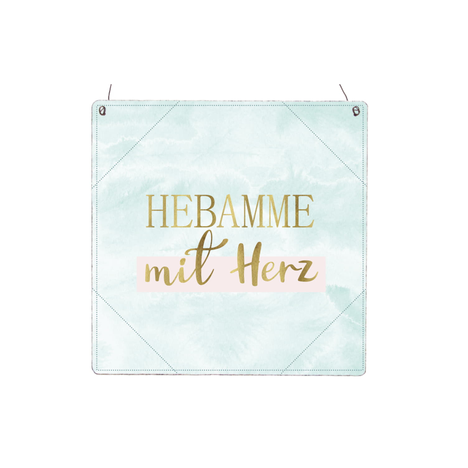 Interluxe Holzschild XL - Hebamme mit Herz - Geschenk, Geburt, Schwangerschaft, Freude, Baby