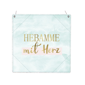 Interluxe Holzschild XL - Hebamme mit Herz - Geschenk,...