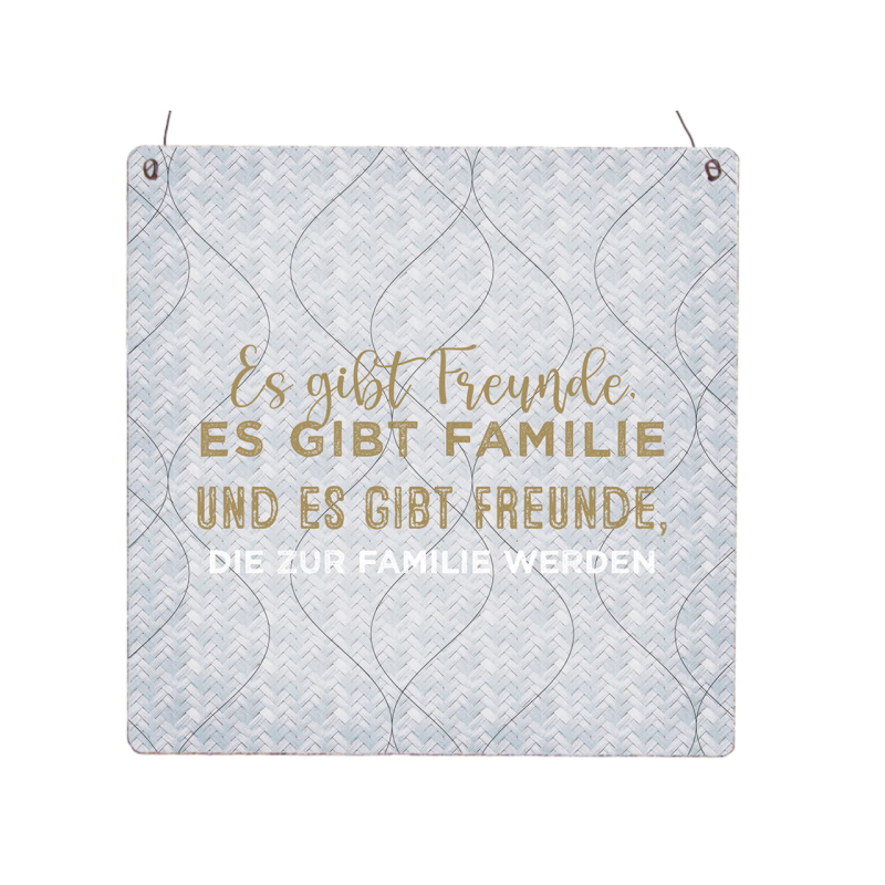 Interluxe Holzschild XL - Es gibt Freunde, es gibt Familie - Geschenk für gute Freunde, Familie,  beste Freunde, Herzensmensch