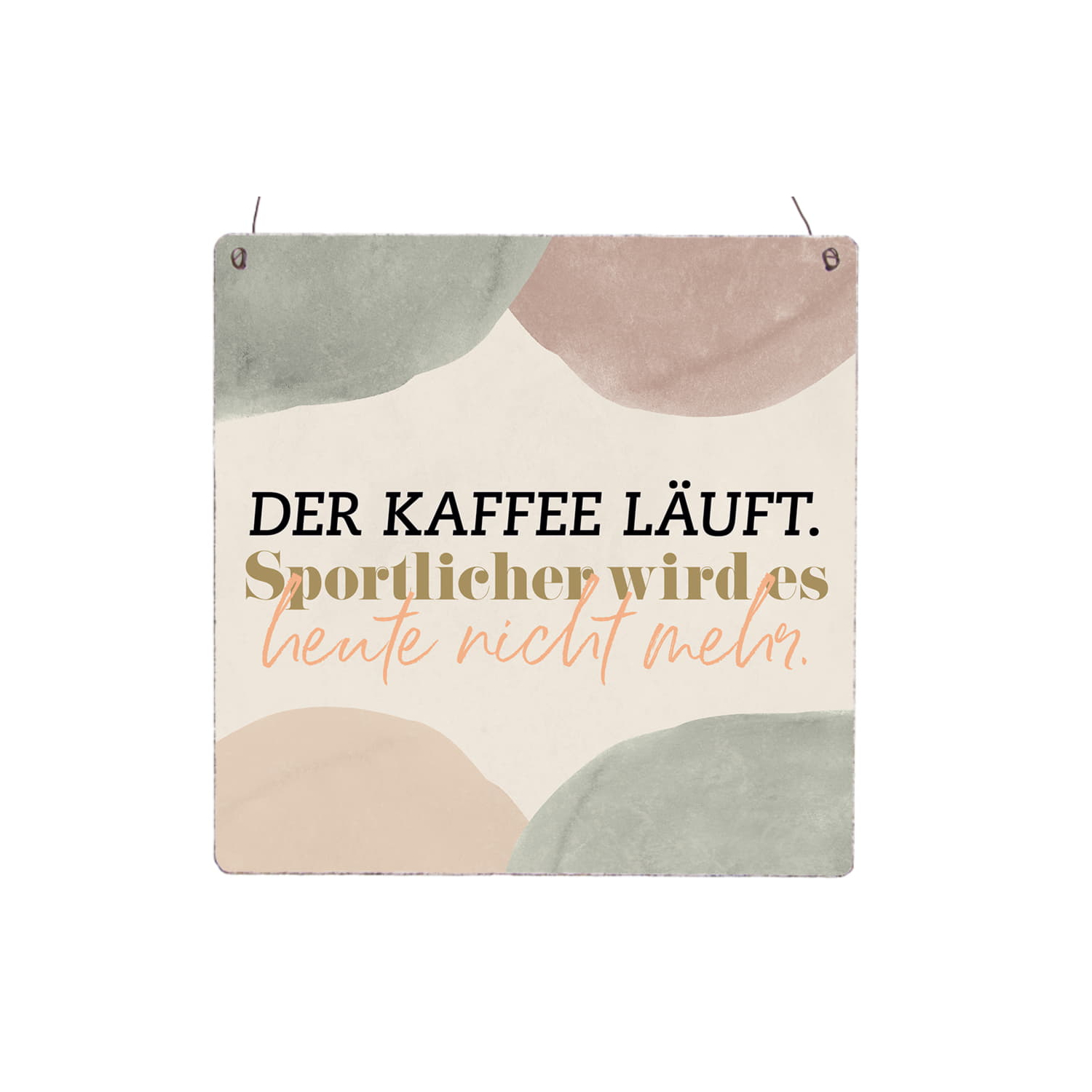 Interluxe Holzschild XL - Der Kaffee läuft. Sportlicher wird es heute nicht mehr. - witziges Schild für Kaffeeliebhaber, Geschenk für Freunde, 