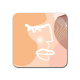 Interluxe LED Untersetzer - Gesicht Mid Century orange B - leuchtender Untersetzer für Gläser als Partydeko oder Geschenk