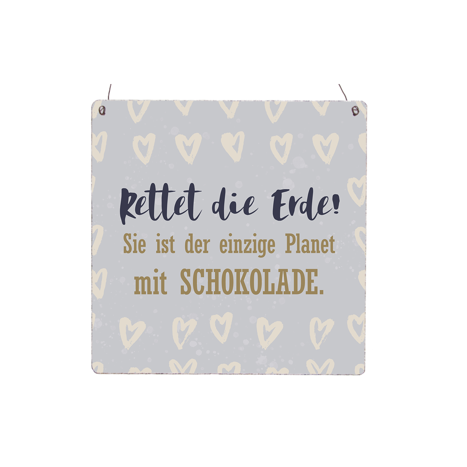 Interluxe Holzschild XL - Rettet die Erde - Geschenk, lustiges Schild