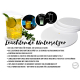 Interluxe LED Untersetzer RUND 4er Set - Abstract Watercolour Splashes - vier leuchtende Design Untersetzer als Tischdeko, Geschenkidee, Party, Muster