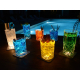 Interluxe LED Untersetzer HEXAGON 4er Set - Abstract Watercolour Elements - vier leuchtende Design Untersetzer als Tischdeko, Geschenkidee, Party, Muster