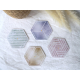 Interluxe LED Untersetzer HEXAGON 4er Set -  Hexagon Vegetal - vier leuchtende Design Untersetzer als Tischdeko, Geschenkidee, Liebelingsmeschen, Muster
