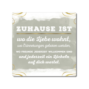 Interluxe Metallschild 20x20cm - Zuhause ist wo die Liebe...