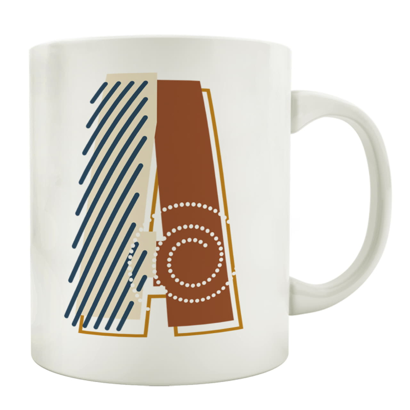 TASSE Kaffeebecher - Geo Art A - Z - Lieblingstasse, Geschenk für Familie, Freunde, Bekannte, Anfangsbuchstabe