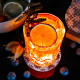 Interluxe LED Untersetzer RUND 4er Set  - Tropical Sprüche Jetzt noch vernünftig lustige Tischdeko, Geschenkidee für Freunde, gold, Getränkeuntersetzer, Palmen, Alkohol
