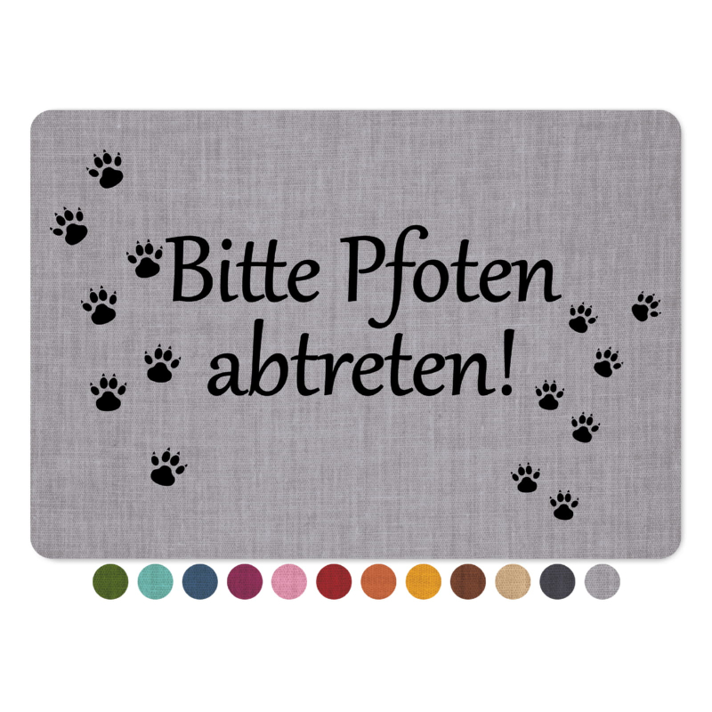 Interluxe Fußmatte 40x60 cm - Bitte Pfoten abtreten - rutschfeste Fussmatte, schönes Geschenk für Hundebesitzer, Katzenliebhaber, Fellnase