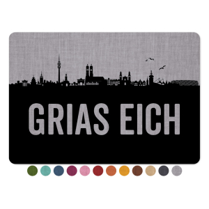 Interluxe Fußmatte 40x60 cm  - Grias Eich - rutschfeste Fussmatte als Geschenk für Freunde, Familie & Bekannte, München, Reisen