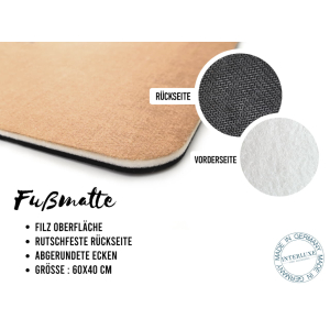 Interluxe Fußmatte 40x60 cm  - GUDNDOOCH - rutschfeste Fussmatte als Geschenk für Freunde, Familie & Bekannte, Zuhause