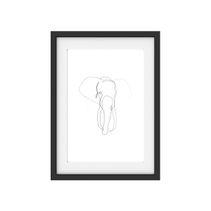 Interluxe Kunstdruck - Lineart Elephant - Elefant Jungle...