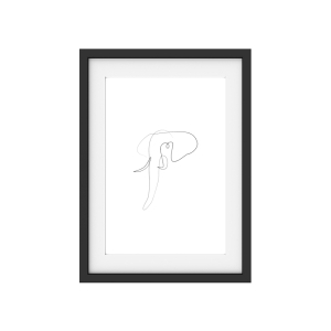 Interluxe Kunstdruck - Lineart Elefantenkopf - Elefant...