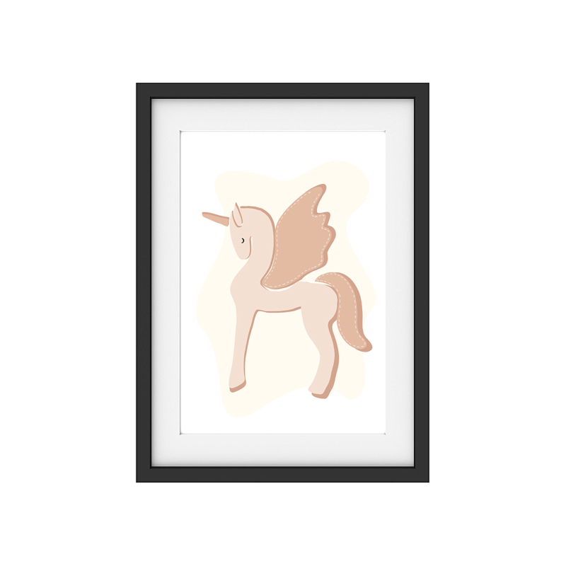 Interluxe Kunstdruck - Kinderzimmer Einhorn - Baby Unicorn Mama Eltern
