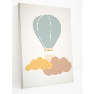 Interluxe Leinwand Keilrahmen - Kinderzimmer Heißluftballon - Wolken Geschenk für Taufe Geburt Mädchenzimmer Jungenzimmer girl boy