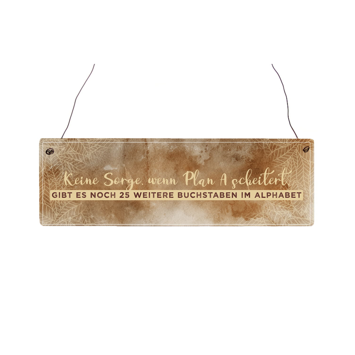 Interluxe Holzschild - Keine Sorge wenn Plan A - witzige Geschenkidee für Freunde