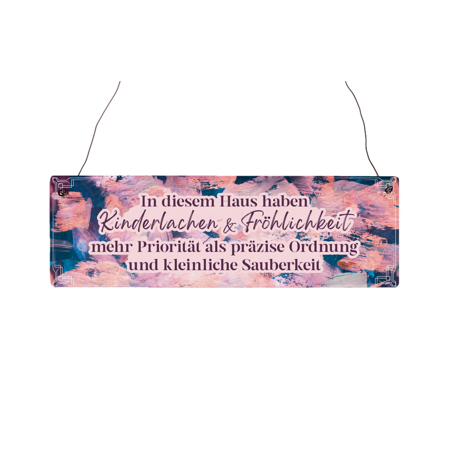 Interluxe Holzschild - In diesem Haus haben - Kinder Familie Haushalt mehrfarbig