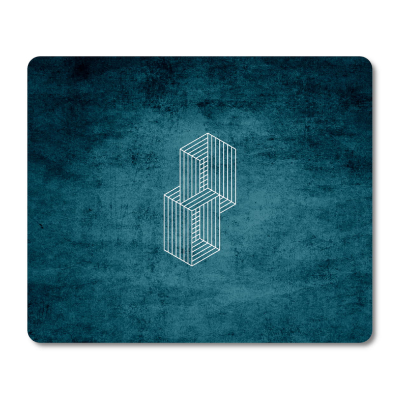 Schilderkönig Mauspad 23x19 cm - Abstract Blue - rutschfestes Mauspad, Gaming, Futuristisches Motiv, Geometrie