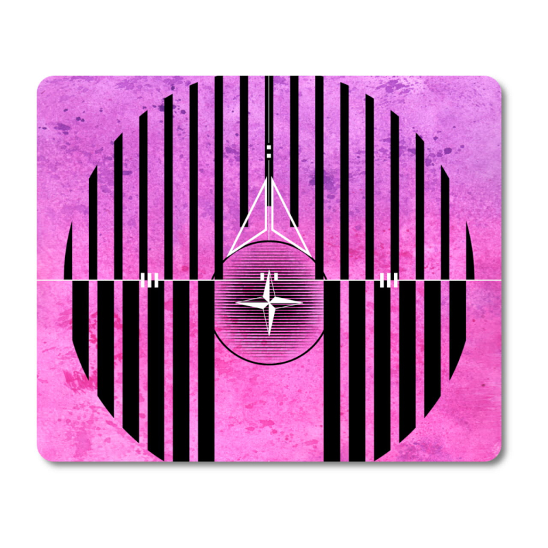 Schilderkönig Mauspad 23x19 cm - Abstract Pink - rutschfestes Mauspad, Gaming, Geometrie, Design für Gamer