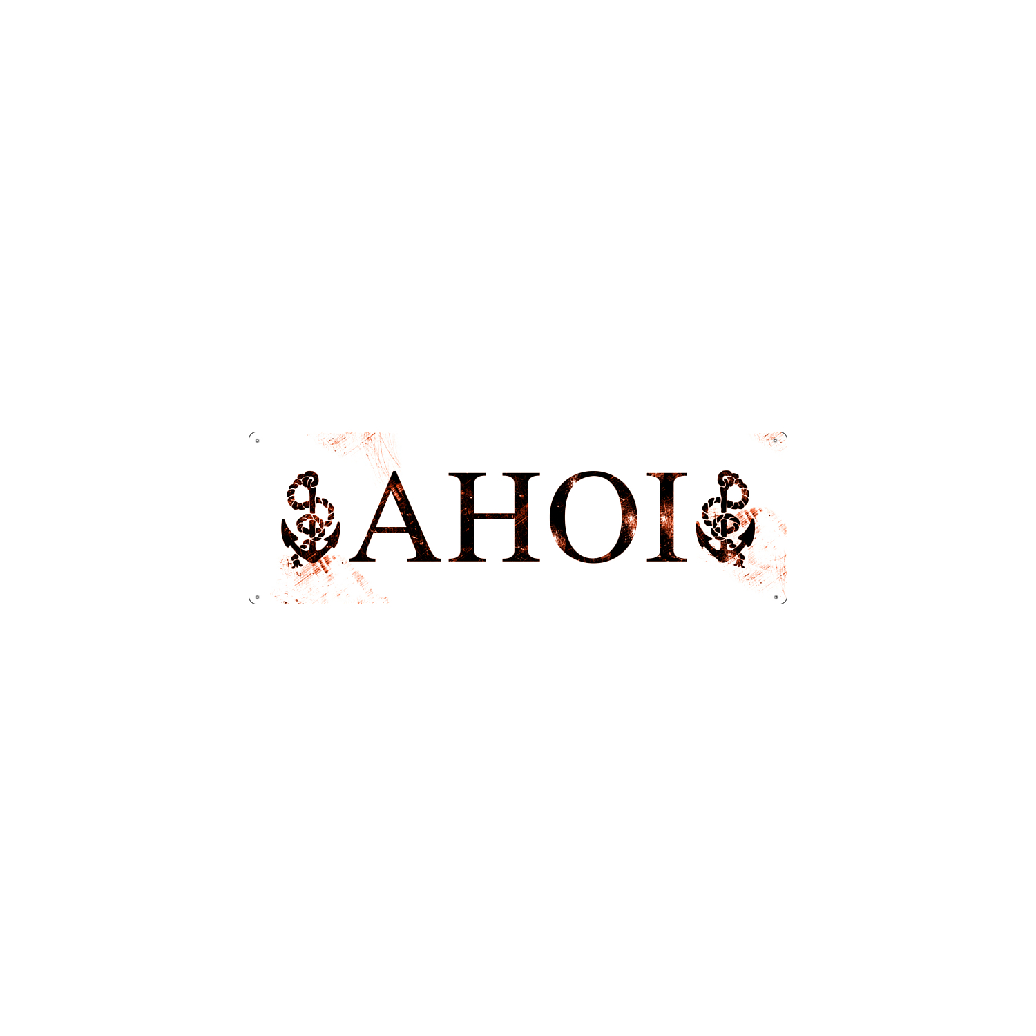 METALLSCHILD Blechschild Shabby Vintage Türschild AHOI Metallschild See Meer Deko maritim