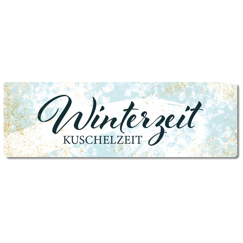 Interluxe Metallschild - Winterzeit Kuschelzeit - Weihnachtsdeko Blechschild Adventszeit