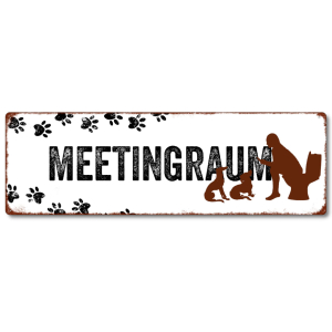 Interluxe Metallschild -  Meetingraum WC - Blechschild...