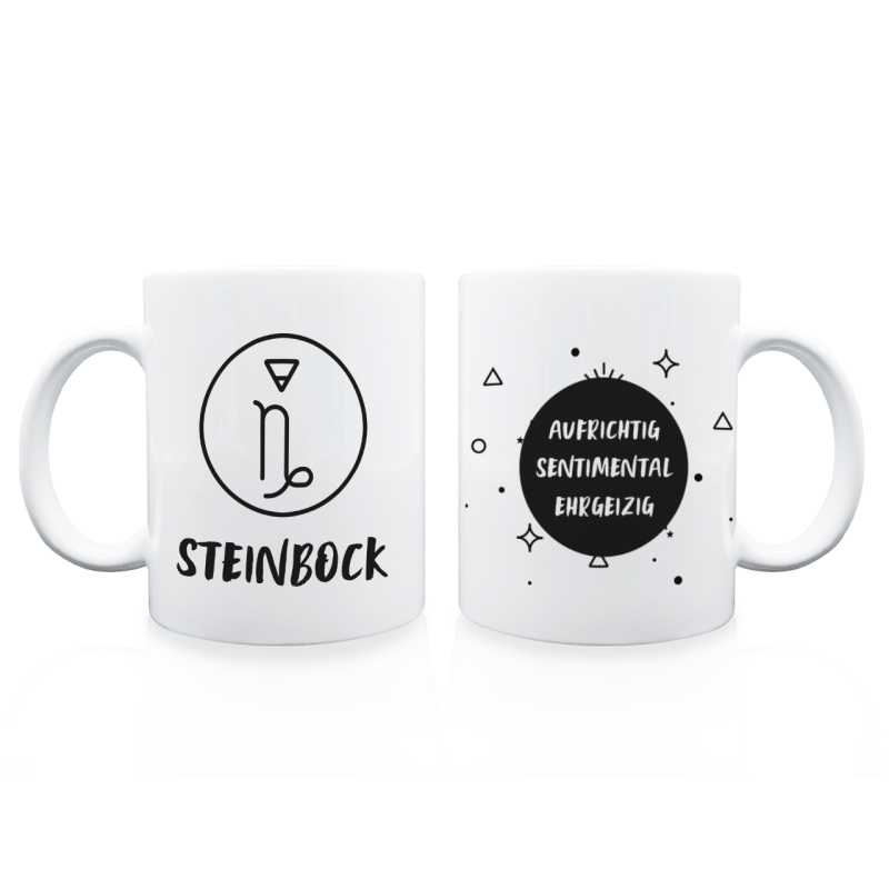 TASSE Kaffeebecher - Sternzeichen Steinbock - Kaffetasse Teetasse Bürotasse Geburtstag für Familie Freunde oder Kollegen