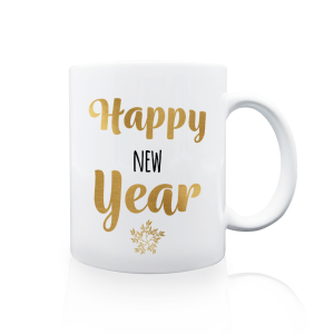 TASSE Kaffeebecher - Happy new Year Gold Plant - Frohes...