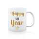 TASSE Kaffeebecher - Happy new Year Gold Plant - Frohes neues Jahr Silvester Lieblingstasse Geburtstag Weihnachten Geschenk für Familie Freunde Kinder