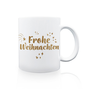TASSE Kaffeebecher - Frohe Weihnachten Gold Sterne -...