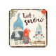 INTERLUXE LED leuchtender Untersetzer - Gnome Let it snow - Bierdeckel mit Spruch Gnom Familie Freunde Schlitten Schnee
