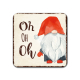INTERLUXE LED leuchtender Untersetzer - Gnome Oh Oh Oh - Bierdeckel mit Spruch Gnom Schnee Tannenbaum Weihnachten