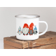 EMAILLE BECHER Retro Tasse - Gnome 4er Familie - lustige Geschenkidee für Geschwister Tasse Glühwein Weihnachtsmarkt Adventszeit Weihnachten
