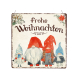 Interluxe Holzschild XL - Frohe Weihnachten Gnome Familie - Geschenk Weihnachten Winter Schnee Kinder