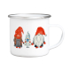 EMAILLE BECHER Retro Tasse - Gnome 3er Familie - lustige Geschenkidee für Geschwister Tasse Glühwein Weihnachtsmarkt Adventszeit Weihnachten