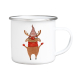 EMAILLE BECHER - Gnome Elch - Retro Tasse lustige Geschenkidee für Geschwister Glühwein Weihnachtsmarkt Adventszeit Weihnachten Winter